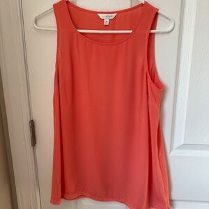 Charming Charlie flowy tunic tank with fringe hem - coral - size M